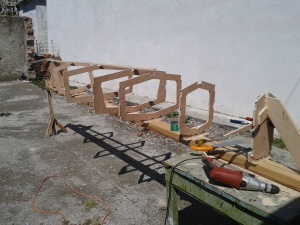 Initial frame set up for testing the keel